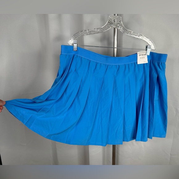 NWT Cotton On Curve Match Point Tennis Skirt Skort Ocean View Blue Plus Sz 20 - Picture 1 of 10